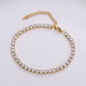18K Gold Plated Tennis Bracelet – Zircon Stones